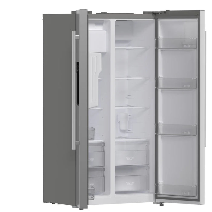 Forno Salerno FFRBI1844‑36SB 36″ Side‑by‑Side Freestanding Refrigerator, Stainless Steel, 20 cu ft