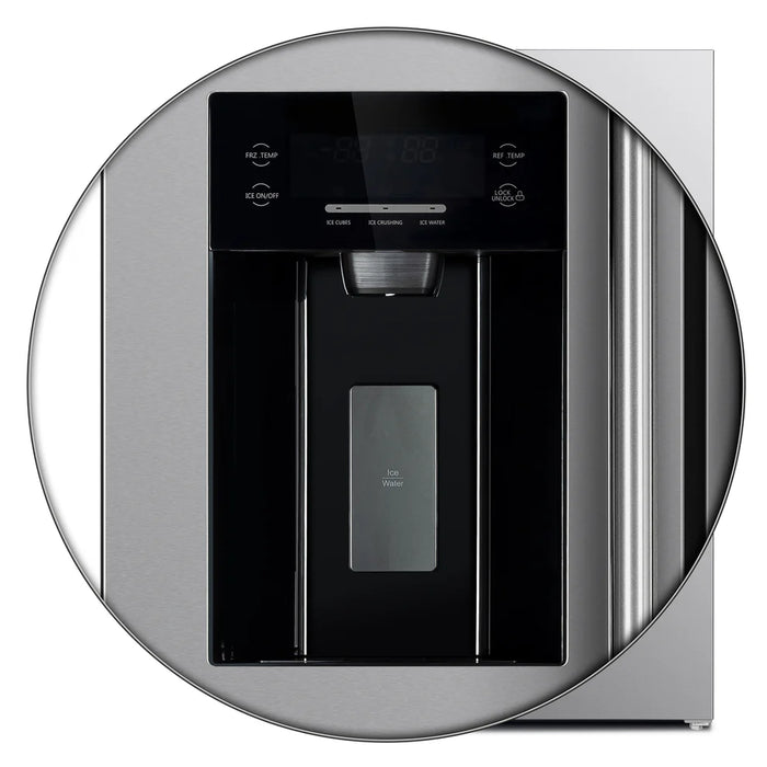 Forno Salerno FFRBI1844‑40SG 40″ Built‑In Stainless Steel Side‑by‑Side Refrigerator, 20 cu ft