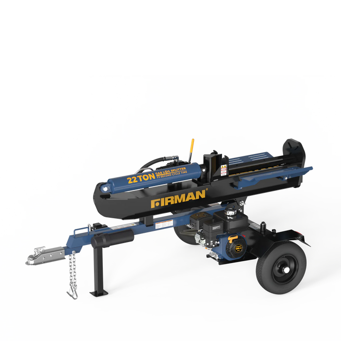 Firman Power Equipment GS2201 22‑Ton Portable Log Splitter – Vertical & Horizontal Operation, 196cc Engine, Auto‑Return Valve, Low‑Oil Shut‑off