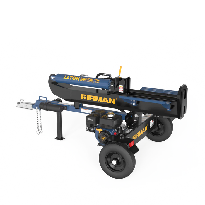 Firman Power Equipment GS2201 22‑Ton Portable Log Splitter – Vertical & Horizontal Operation, 196cc Engine, Auto‑Return Valve, Low‑Oil Shut‑off