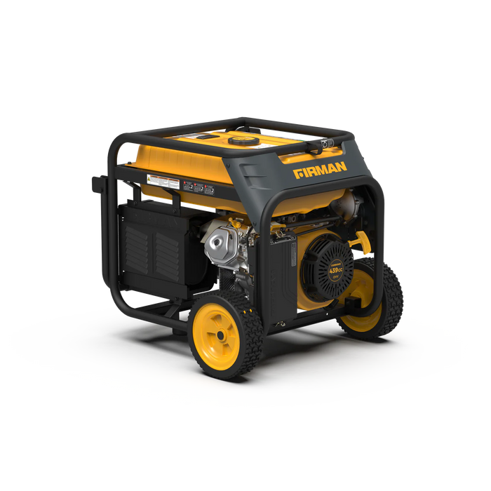 Firman Power Equipment H05752 7125W Dual Fuel Portable Generator with Recoil Start, 5700W Running, Gas or Propane, Wheel Kit