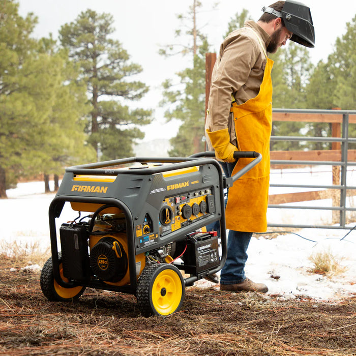 Firman Power Equipment H07553 9400W Dual Fuel Portable Generator with Electric Start, 120/240V, CO Alert, Wheel Kit