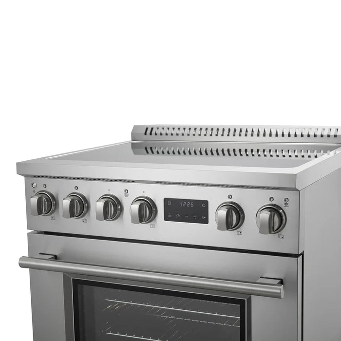 Forno Torino FFSIN0936-30 30" Induction Range with True Convection Oven and Air Fry – 4.32 cu ft Oven, 8,800W Cooktop, Stainless Steel