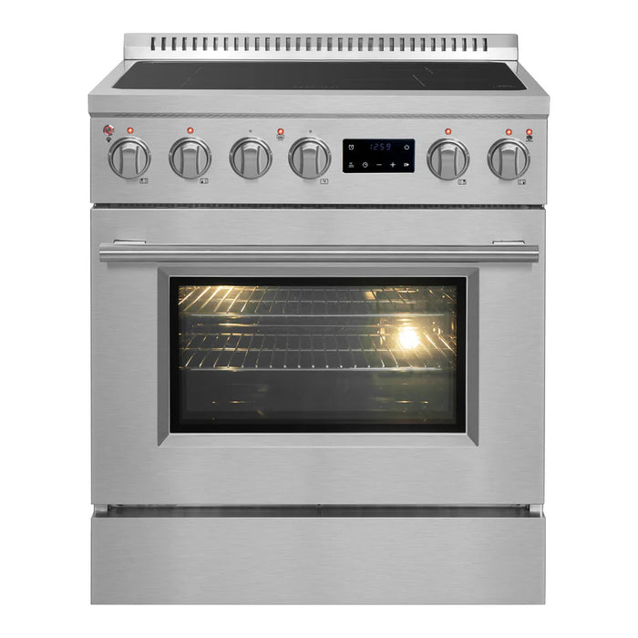 Forno Torino FFSIN0936-30 30" Induction Range with True Convection Oven and Air Fry – 4.32 cu ft Oven, 8,800W Cooktop, Stainless Steel