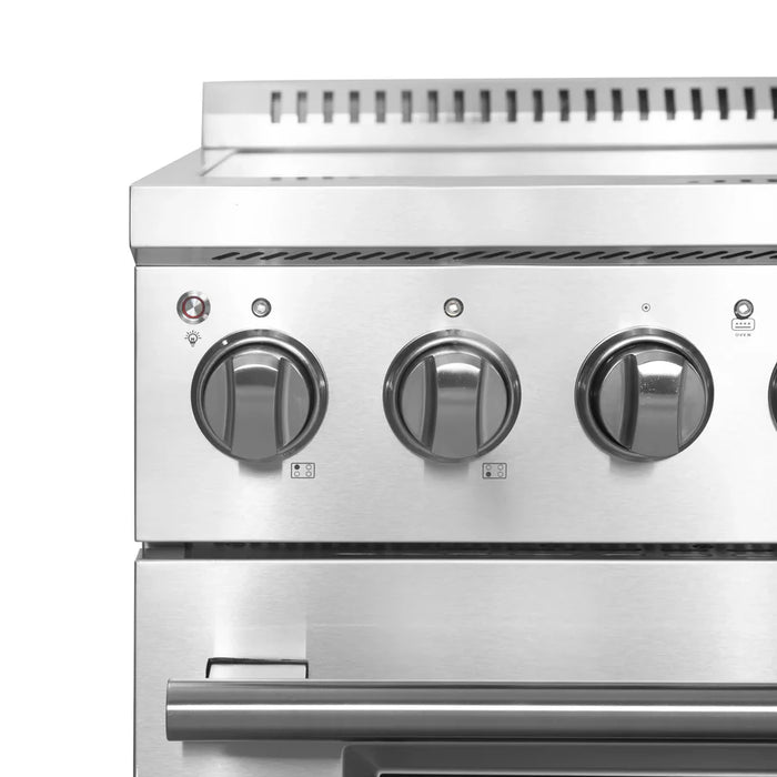 Forno Torino FFSIN0936-30 30" Induction Range with True Convection Oven and Air Fry – 4.32 cu ft Oven, 8,800W Cooktop, Stainless Steel