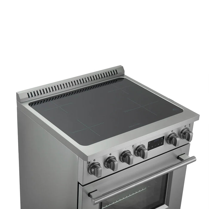 Forno Torino FFSIN0936-30 30" Induction Range with True Convection Oven and Air Fry – 4.32 cu ft Oven, 8,800W Cooktop, Stainless Steel