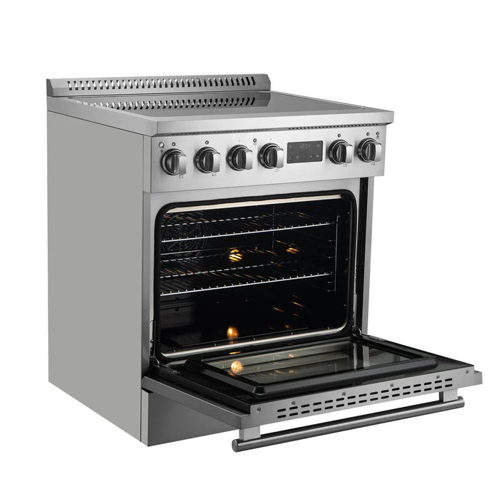Forno Torino FFSIN0936-30 30" Induction Range with True Convection Oven and Air Fry – 4.32 cu ft Oven, 8,800W Cooktop, Stainless Steel