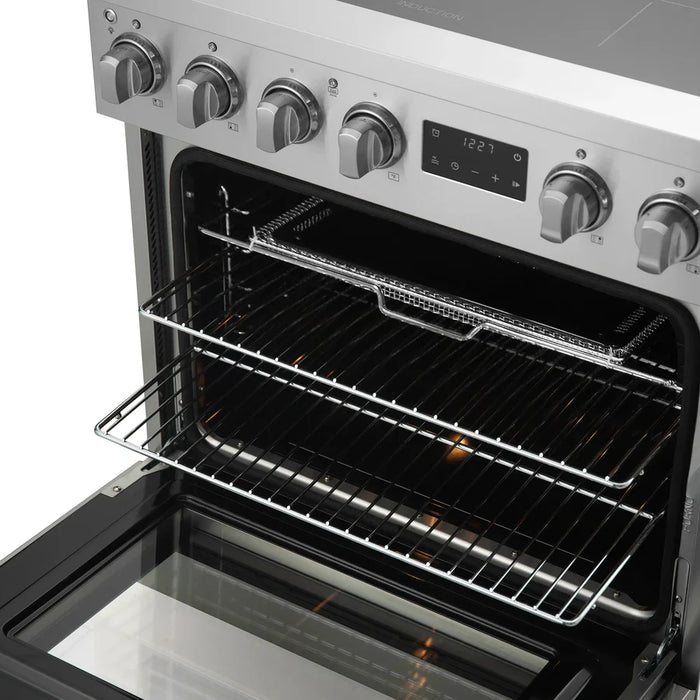 Forno Torino FFSIN0936-30 30" Induction Range with True Convection Oven and Air Fry – 4.32 cu ft Oven, 8,800W Cooktop, Stainless Steel