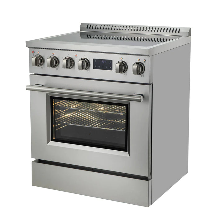 Forno Torino FFSIN0936-30 30" Induction Range with True Convection Oven and Air Fry – 4.32 cu ft Oven, 8,800W Cooktop, Stainless Steel