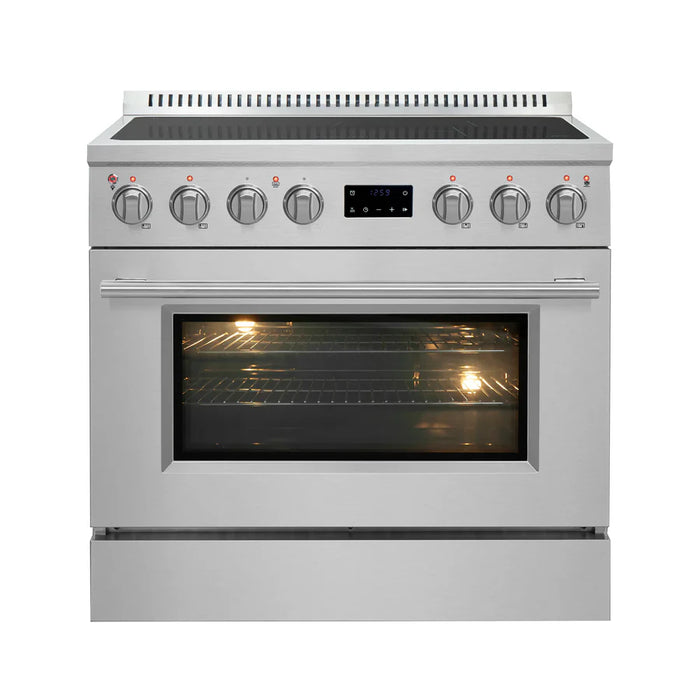 Forno Torino FFSIN0936-36 36" Induction Range with True Convection Oven and Air Fry – 5-Zone Induction Cooktop, 5.36 cu ft Oven, Stainless Steel