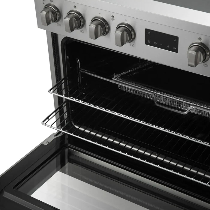 Forno Torino FFSIN0936-36 36" Induction Range with True Convection Oven and Air Fry – 5-Zone Induction Cooktop, 5.36 cu ft Oven, Stainless Steel