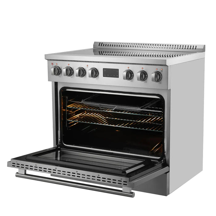Forno Torino FFSIN0936-36 36" Induction Range with True Convection Oven and Air Fry – 5-Zone Induction Cooktop, 5.36 cu ft Oven, Stainless Steel