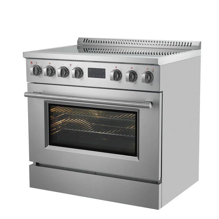 Forno Torino FFSIN0936-36 36" Induction Range with True Convection Oven and Air Fry – 5-Zone Induction Cooktop, 5.36 cu ft Oven, Stainless Steel