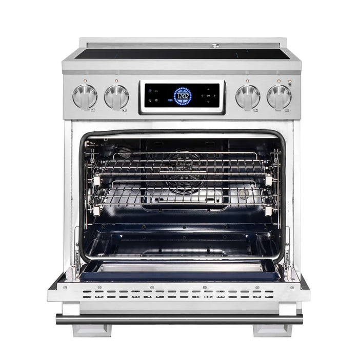 Forno Maximus FFSIN0968‑30 30" Induction Range with Air Fryer – True Convection Oven, 4‑Zone Induction Cooktop, 4.32 cu. ft. Oven, Stainless Steel