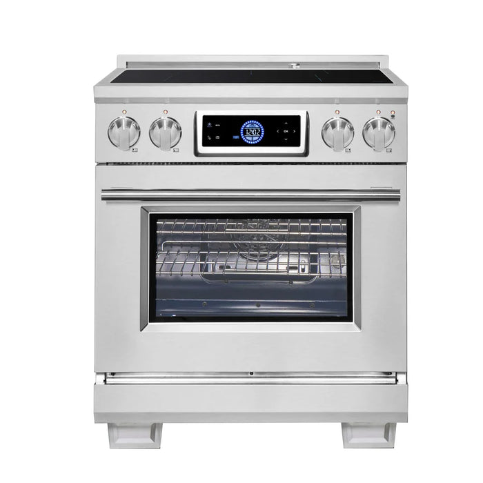 Forno Maximus FFSIN0968‑30 30" Induction Range with Air Fryer – True Convection Oven, 4‑Zone Induction Cooktop, 4.32 cu. ft. Oven, Stainless Steel