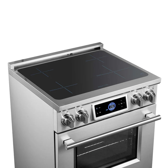 Forno Maximus FFSIN0968‑30 30" Induction Range with Air Fryer – True Convection Oven, 4‑Zone Induction Cooktop, 4.32 cu. ft. Oven, Stainless Steel
