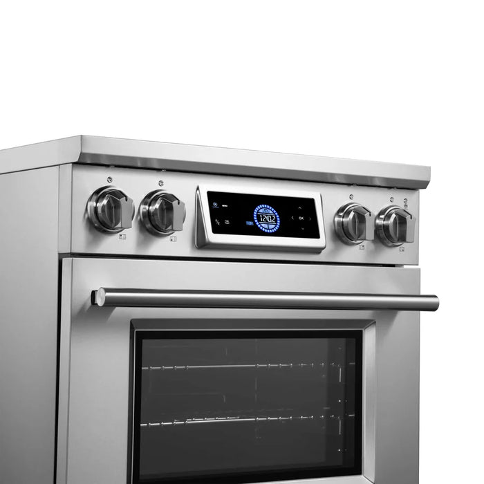 Forno Maximus FFSIN0968‑30 30" Induction Range with Air Fryer – True Convection Oven, 4‑Zone Induction Cooktop, 4.32 cu. ft. Oven, Stainless Steel