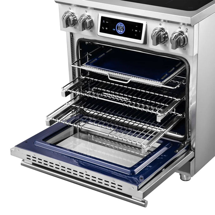 Forno Maximus FFSIN0968‑30 30" Induction Range with Air Fryer – True Convection Oven, 4‑Zone Induction Cooktop, 4.32 cu. ft. Oven, Stainless Steel