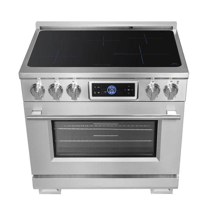 Forno Maximus FFSIN0968‑36 36" Induction Range with Air Fryer – True Convection Oven, 5‑Zone Induction Cooktop, 5.36 cu ft Oven, Stainless Steel