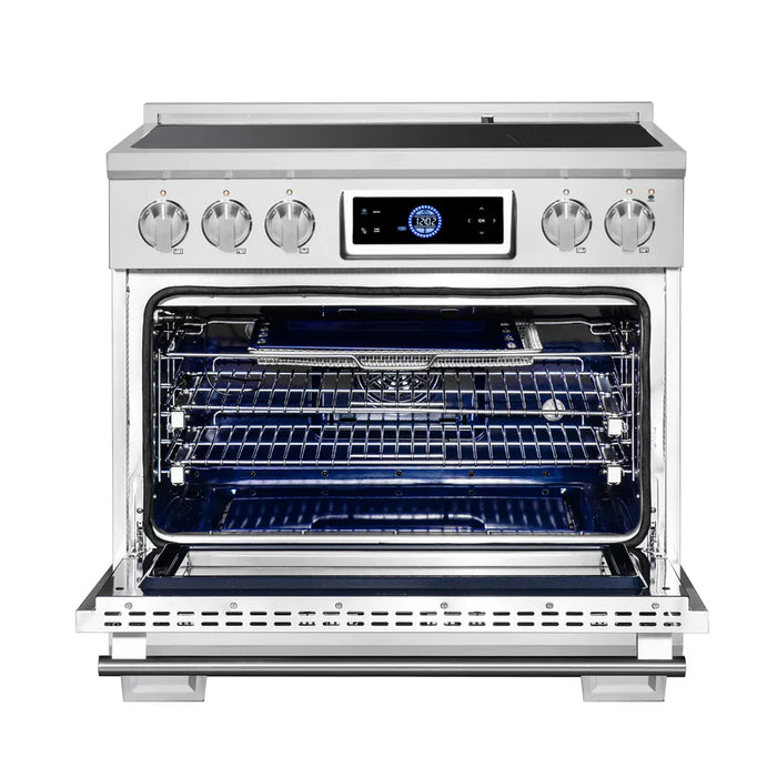 Forno Maximus FFSIN0968‑36 36" Induction Range with Air Fryer – True Convection Oven, 5‑Zone Induction Cooktop, 5.36 cu ft Oven, Stainless Steel