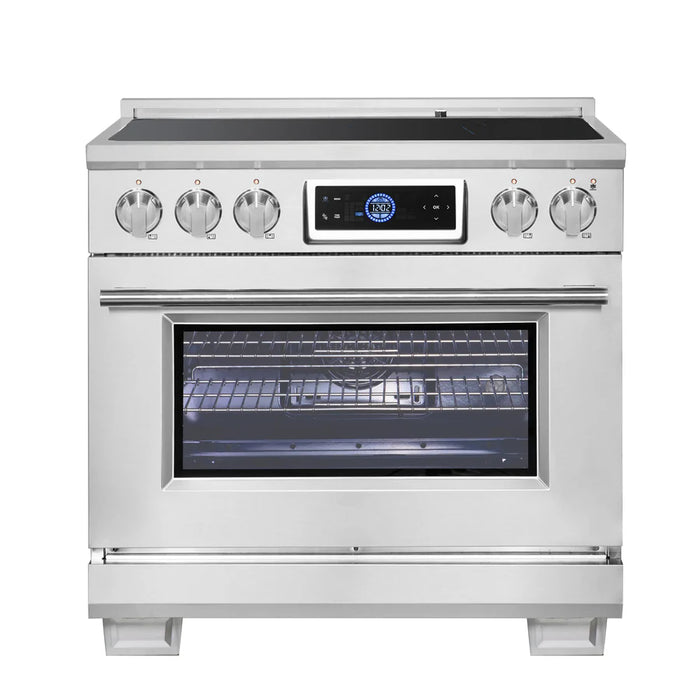 Forno Maximus FFSIN0968‑36 36" Induction Range with Air Fryer – True Convection Oven, 5‑Zone Induction Cooktop, 5.36 cu ft Oven, Stainless Steel