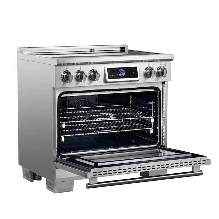 Forno Maximus FFSIN0968‑36 36" Induction Range with Air Fryer – True Convection Oven, 5‑Zone Induction Cooktop, 5.36 cu ft Oven, Stainless Steel