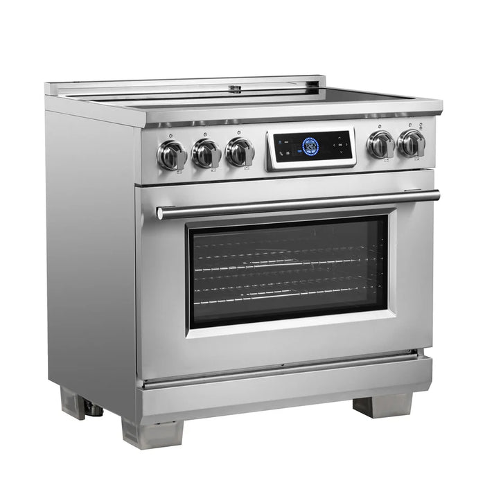 Forno Maximus FFSIN0968‑36 36" Induction Range with Air Fryer – True Convection Oven, 5‑Zone Induction Cooktop, 5.36 cu ft Oven, Stainless Steel