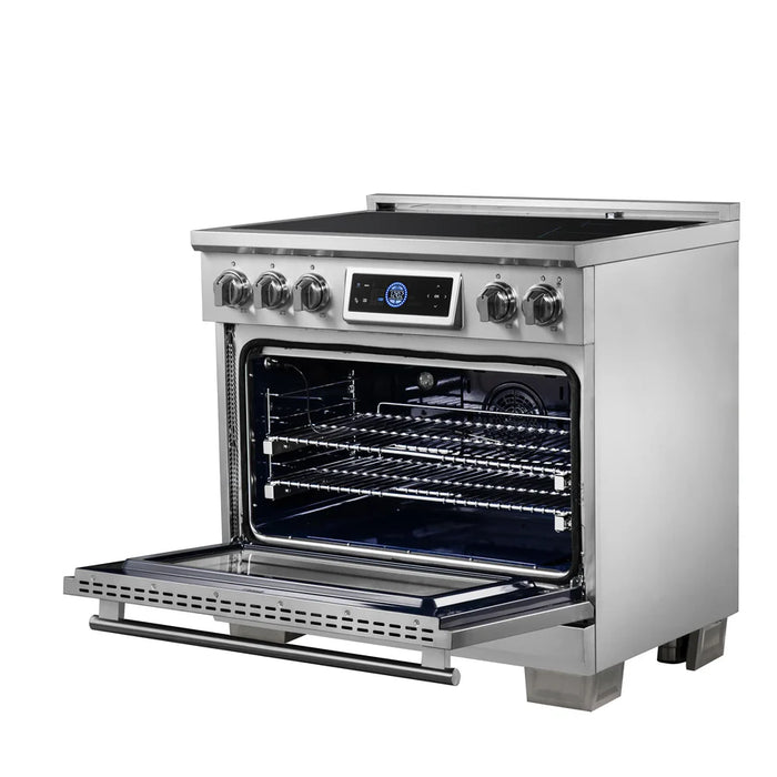 Forno Maximus FFSIN0968‑36 36" Induction Range with Air Fryer – True Convection Oven, 5‑Zone Induction Cooktop, 5.36 cu ft Oven, Stainless Steel