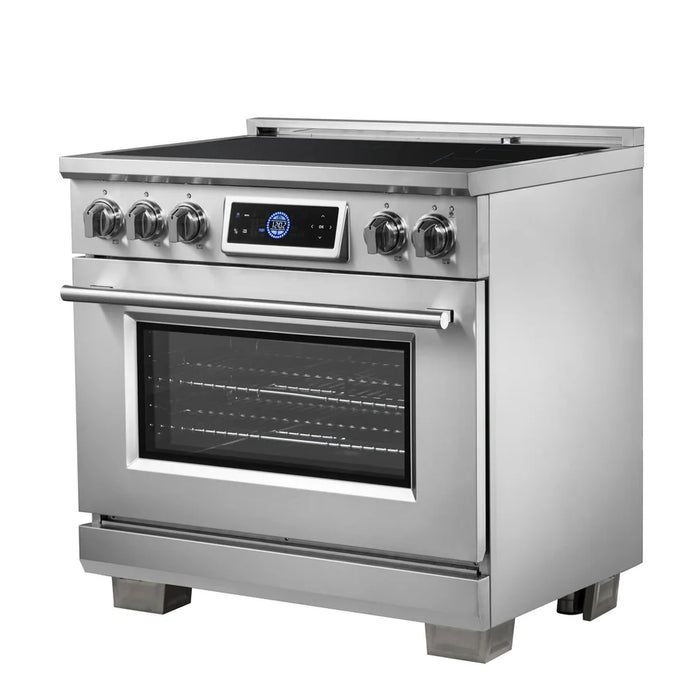 Forno Maximus FFSIN0968‑36 36" Induction Range with Air Fryer – True Convection Oven, 5‑Zone Induction Cooktop, 5.36 cu ft Oven, Stainless Steel