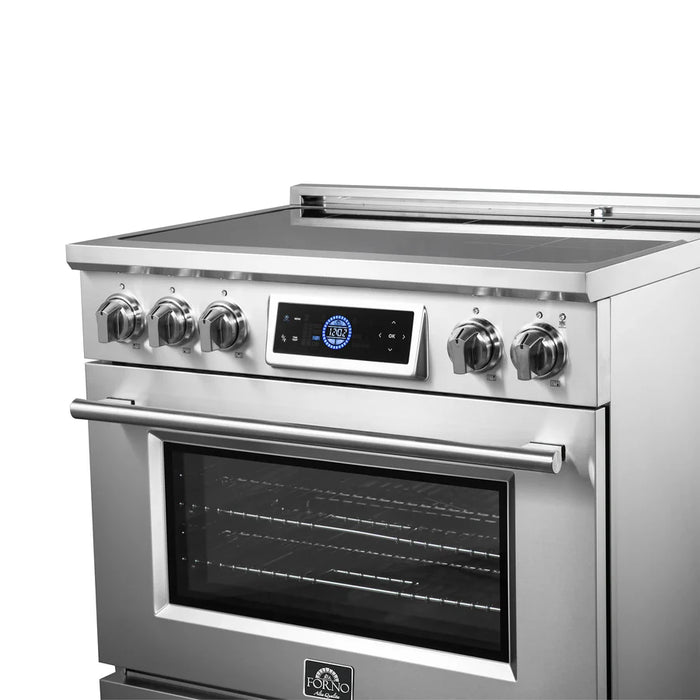 Forno Maximus FFSIN0968‑36 36" Induction Range with Air Fryer – True Convection Oven, 5‑Zone Induction Cooktop, 5.36 cu ft Oven, Stainless Steel