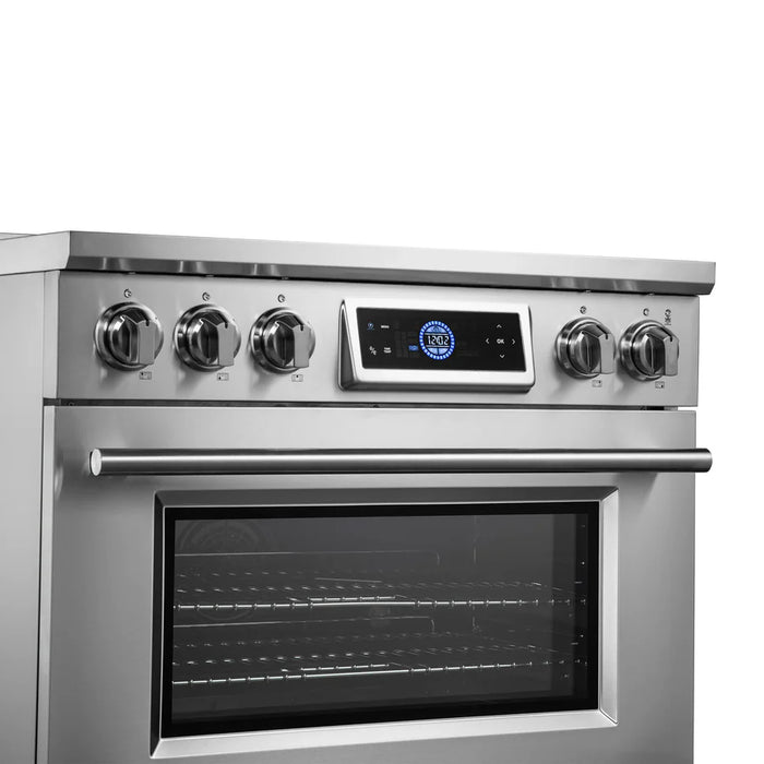 Forno Maximus FFSIN0968‑36 36" Induction Range with Air Fryer – True Convection Oven, 5‑Zone Induction Cooktop, 5.36 cu ft Oven, Stainless Steel