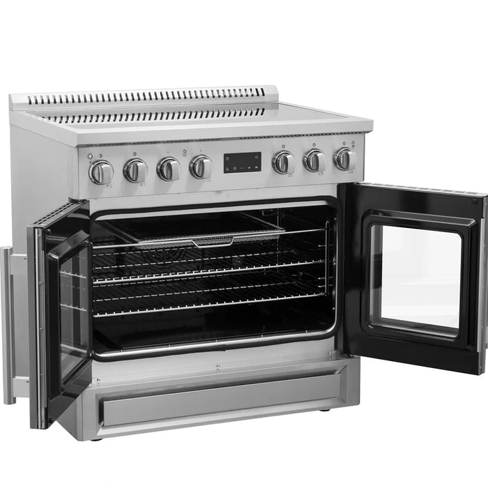 Forno Torino FFSIN0950-36 36-Inch French Door Induction Range with Air Fryer and True Convection Oven – Stainless Steel