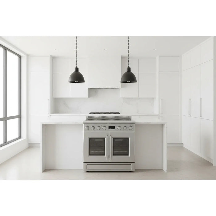 Forno Torino FFSIN0950-36 36-Inch French Door Induction Range with Air Fryer and True Convection Oven – Stainless Steel