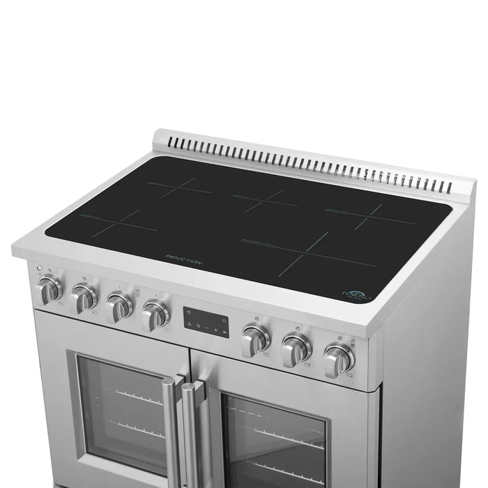 Forno Torino FFSIN0950-36 36-Inch French Door Induction Range with Air Fryer and True Convection Oven – Stainless Steel
