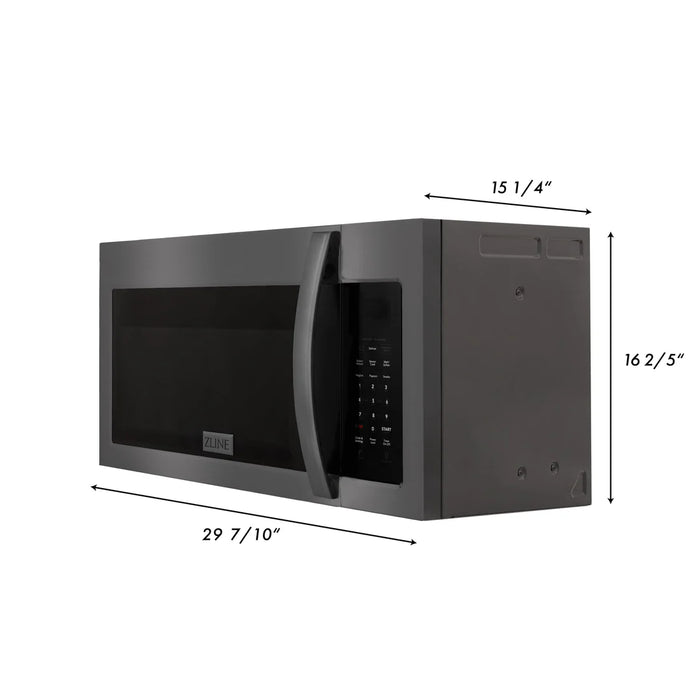 ZLINE MWO-OTRCF-30-BS 30 in. Over-the-Range Microwave, 1.5 Cu. Ft., Black Stainless Steel