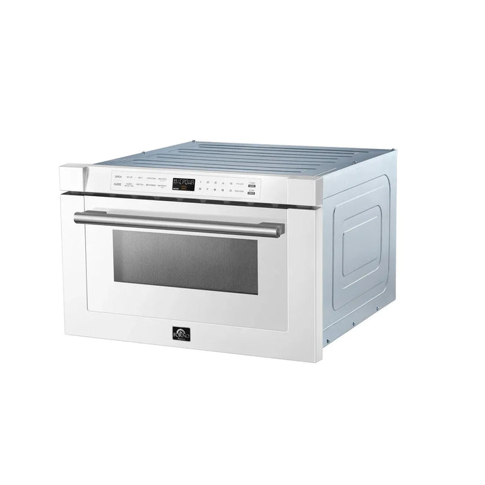Forno Capoliveri FMWDR3000‑24WHT 24″ White Built-In Microwave Drawer, 1.2 cu ft, 1000 W, Touch Controls