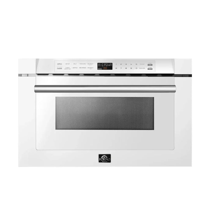 Forno Capoliveri FMWDR3000‑24WHT 24″ White Built-In Microwave Drawer, 1.2 cu ft, 1000 W, Touch Controls