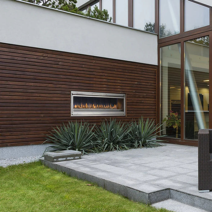 Montigo PL60 Outdoor Vent-Free 60" Stainless Steel Gas Fireplace PL60VONE HSI Natural Gas