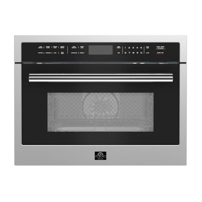 Forno Oliena FMWDR3093-24 24" Built-In Microwave Convection Drawer Oven, 1.2 cu. ft., 1000W, Stainless Steel with Stainless Steel Handles
