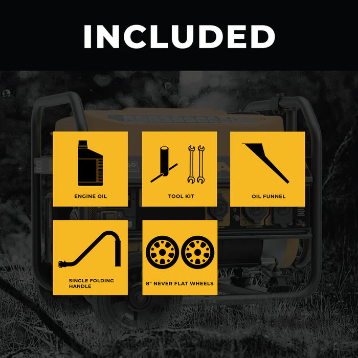 Firman Power Equipment P03613 4550W Gas Portable Generator with Recoil Start, 120V, CO Alert