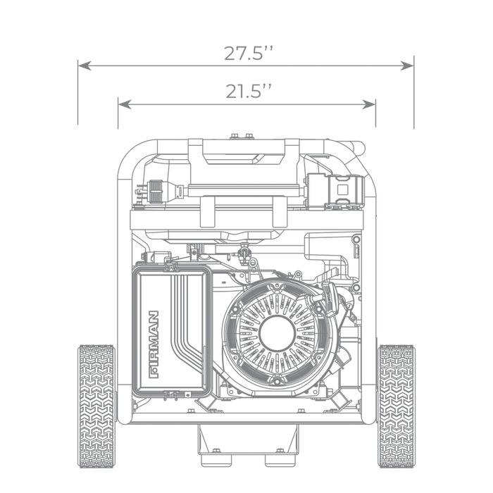 Firman Power Equipment H05752 7125W Dual Fuel Portable Generator with Recoil Start, 5700W Running, Gas or Propane, Wheel Kit