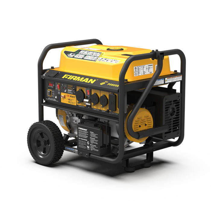 Firman Power Equipment P08008 10000W Gas Portable Generator with Remote Start, 8000W Running, 120/240V, Wheel Kit