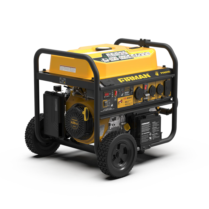 Firman Power Equipment P08008 10000W Gas Portable Generator with Remote Start, 8000W Running, 120/240V, Wheel Kit