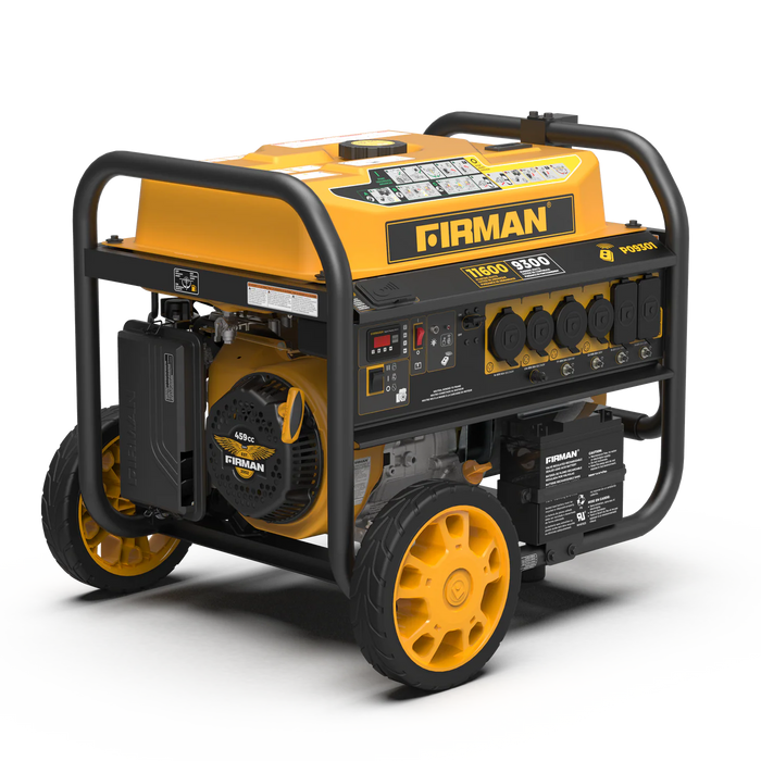 Firman Power Equipment P09301 Open‑Frame Generator – 11,600 Start / 9,300 Running Watts, Remote & Electric Start, 120/240V, Wheel Kit Included