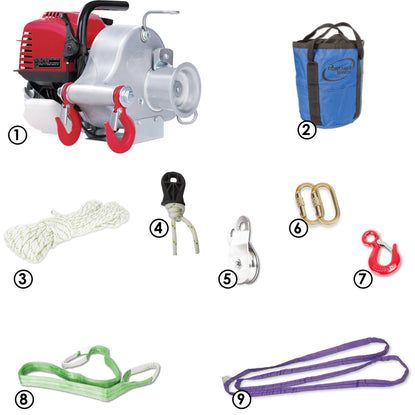 Portable Winch PCW3000-A Gas-Powered Pulling Winch – Honda GX35 Engine Lightweight Capstan Winch