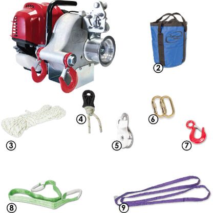 Portable Winch PCW4000-A Gas-Powered Pulling Winch – Honda GX50 Engine with Automatic Anti-Rollback