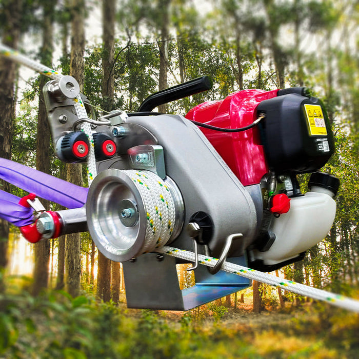 Portable Winch PCW4000-A Gas-Powered Pulling Winch – Honda GX50 Engine with Automatic Anti-Rollback