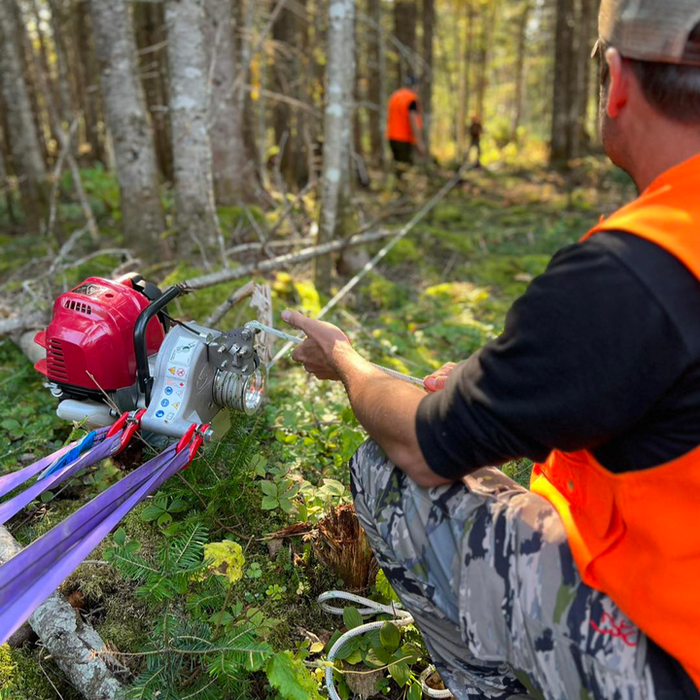 Portable Winch PCW4000-A Gas-Powered Pulling Winch – Honda GX50 Engine with Automatic Anti-Rollback