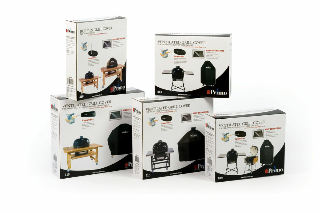 Primo Junior Grill Cart with Basket & Stainless Steel Side Shelves | Mobile Cart Base