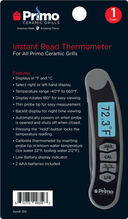 Primo Instant Read Thermometer | Fast Digital Meat Temperature Gauge